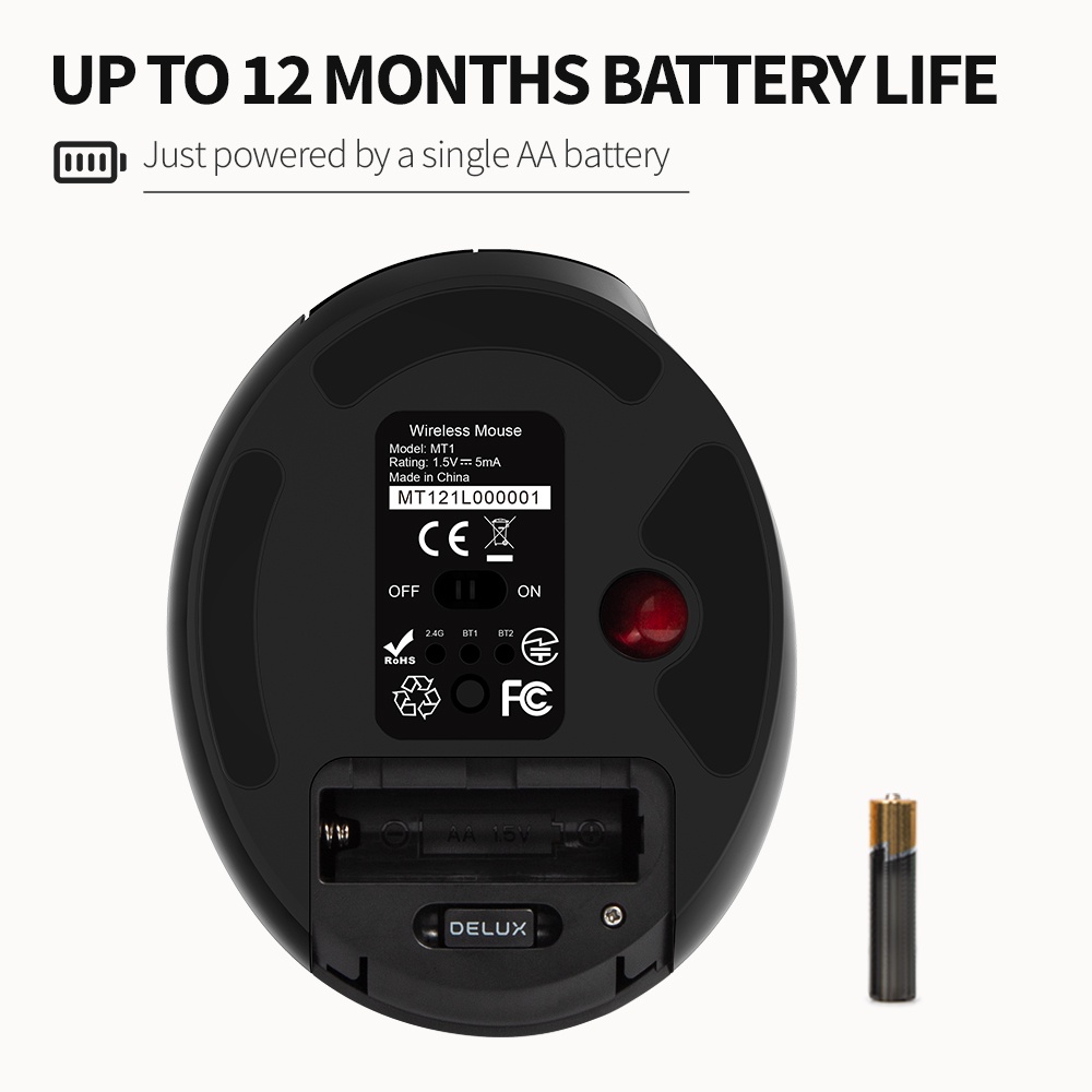 Chuột không dây Bluetooth 2.4G Delux MT1