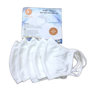 KHẨU TRANG VẢI KHÁNG KHUẨN 2 LỚP TRẮNG KENJI