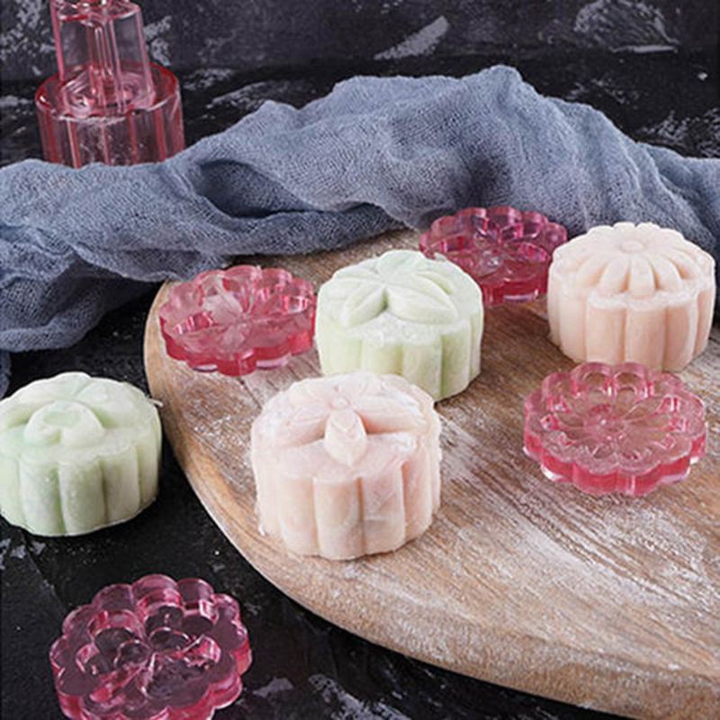 Khuôn Làm Bánh Trung Thu 4 Ngăn Tiện Lợi 50g