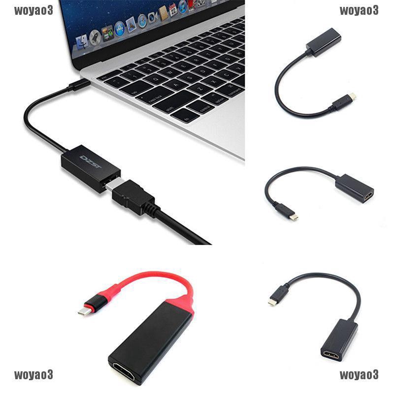 Black USB-C Type-C to HDMI HDTV Adapter Cable For Samsung S8 Note 8 Macbook☆