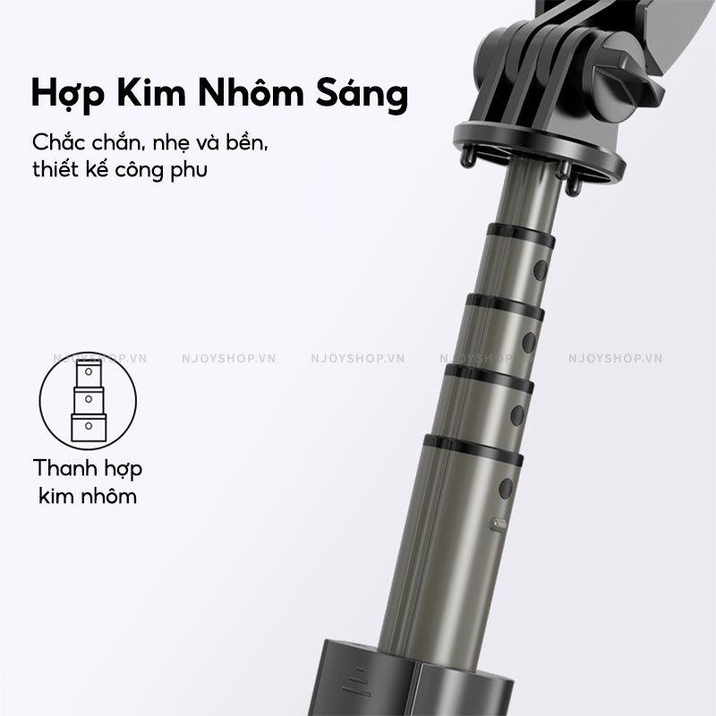 Gậy Chụp Ảnh 3 Chân L08 Chống Rung Gimbal Có Điều Khiển Bluetooth Hỗ Trợ Chụp Ảnh Selfie Tự Sướng Quay Video Njoyshop