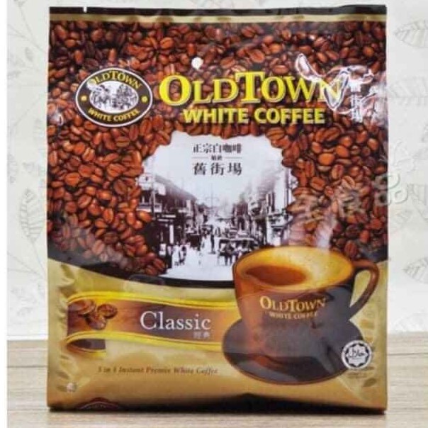 (Combo 5 bịch) Cà Phê Trắng White Coffee Old Town CLASSIC Malaysia (vị truyền thống)