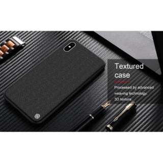 Ốp lưng iPhone X/XS Nillkin Textured Case vân carbon siêu mỏng màu đen / OpiPhone