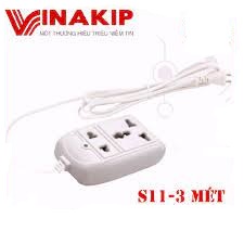 Ổ cắm hai ngã liền dây 2 Mét Vinakip Chính Hãng