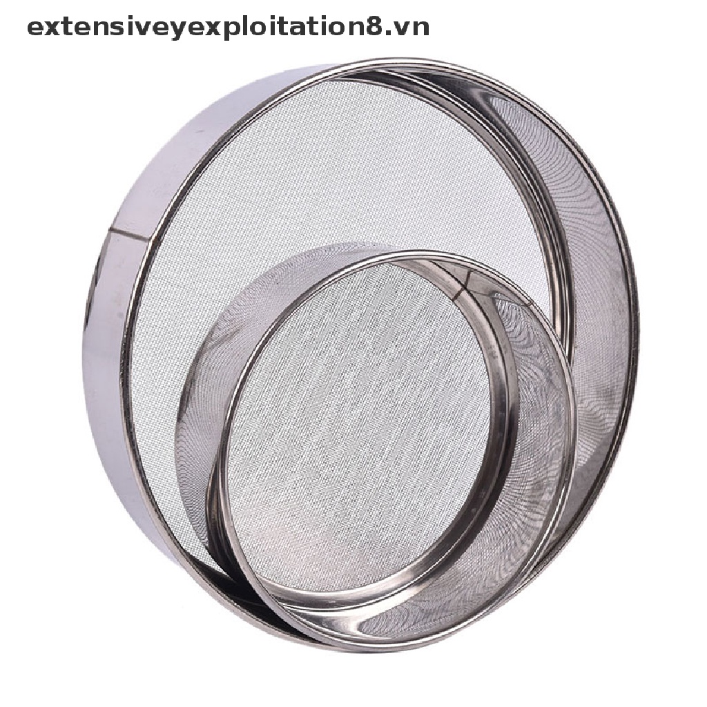 【extensive】 Kitchen Mesh Flour Sifter Round Stainless Steel Flour Sieve Strainer Sifters 【vn】