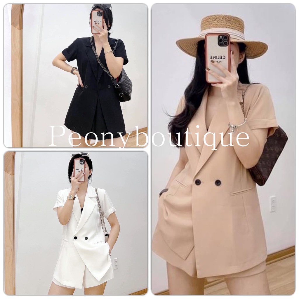 Set Vest Đùi Phối Chun PEONYB Nữ [FREESHIP] 🌸 Bộ quần áo cộc form rộng, short đũi trượt màu ĐEN | TRẮNG | BE Ulzzang 🌸 | BigBuy360 - bigbuy360.vn