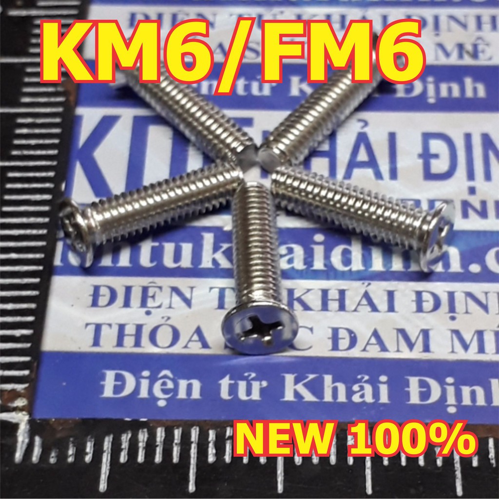bulong bu lông vít Kake M6 GB819 KM6 FM6 inoc inox 4 chấu đầu +, đầu tròn, phẳng dài 10mm~80mm kde5051