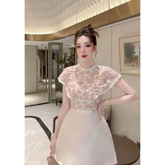 Váy ren phối tacta