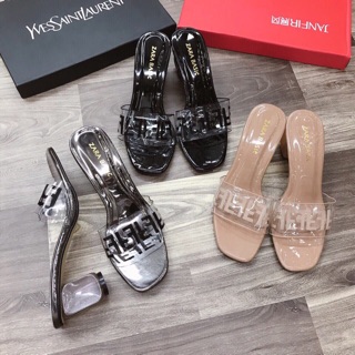 [ĐẨY HÀNG] Guốc cao gót cao 5cm quai ngang trong suốt thời trang cực hot