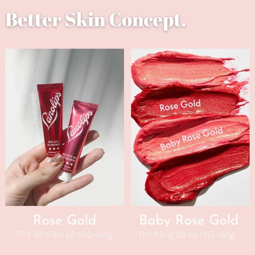 Balm dưỡng đa năng cho cả môi và má LANOLIPS 101 Ointment Rose Gold/Baby Rose Gold/Bronze Gold 9g