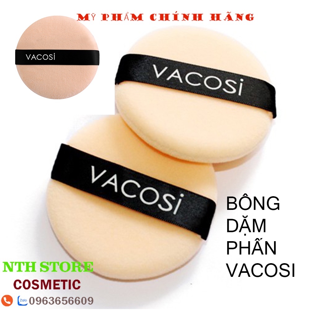 Bông dặm phấn Vacosi set 2 chiếc chuyên dùng cho makeup