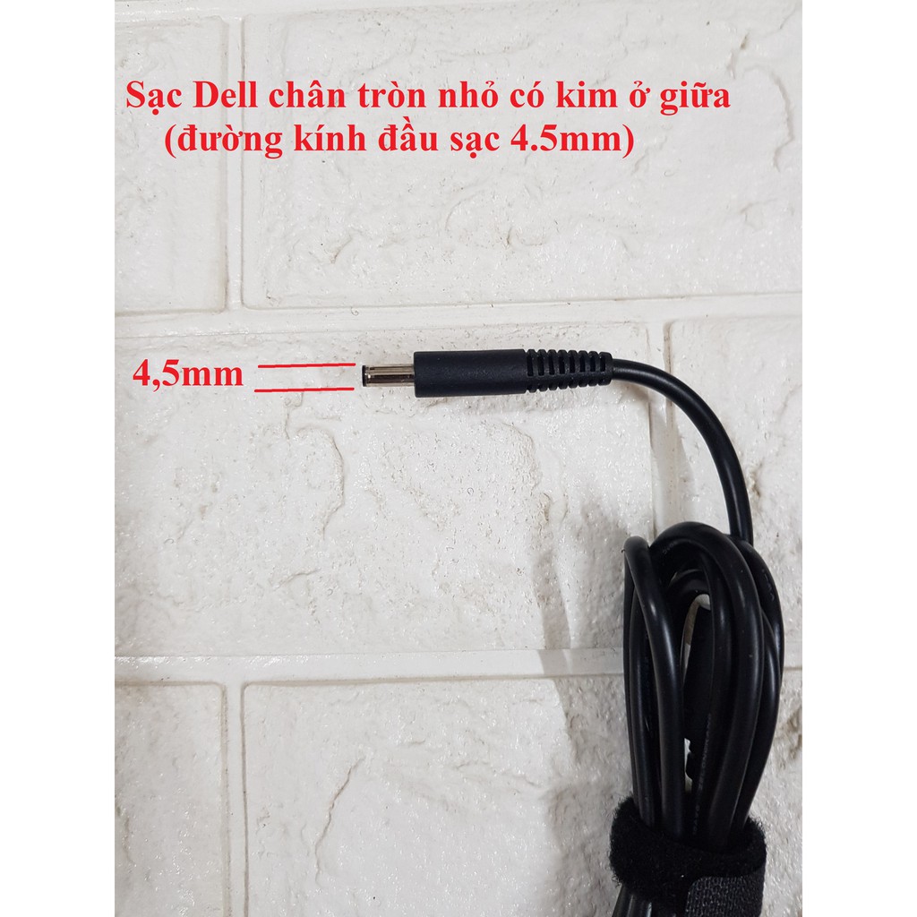 Sạc Laptop Dell 19.5v 3.34A Chân kim nhỏ Inspiron 3567 3568 7347 7348 3558 3559 XPS 11 13 - Kèm dây sạc New 100%