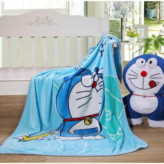 Mền chăn tuyết hoạt hình Doremon- Kitty cho bé đi nhà trẻ