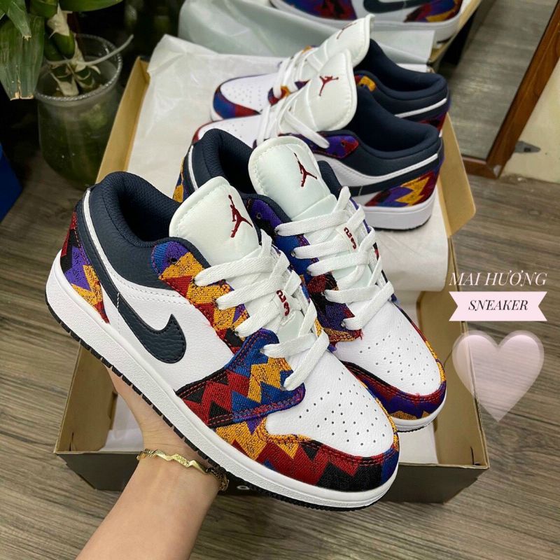 Giày Jordan thổ cẩm  ,  giày thể thao nam nữ sneaker jd1 full hộp