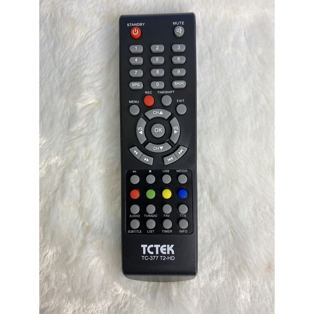 5 Điều khiển đầu thu kỹ thuật số DVB T2 TCTEK TC 377 HÀNG CHÍNH HÃNG.