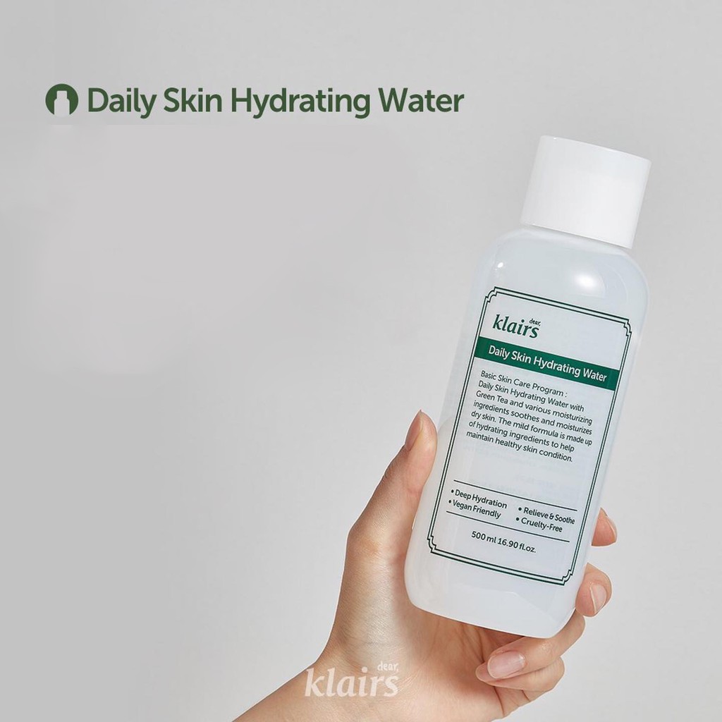 Nước Hoa Hồng Cấp Ẩm Dear, Klairs Daily Skin Hydrating Water 500ml