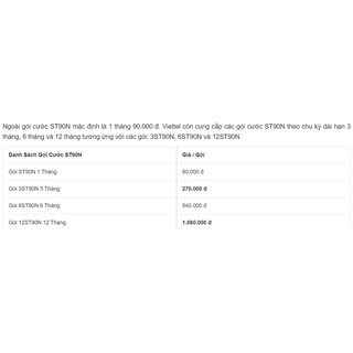 ST90N Viettel_4gb/ngày dùng data full tốc độ cao