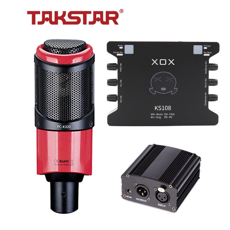 Combo mic thu âm livestream chuyên nghiệp Takstar PC K320, Soundcard XOX KS108 [BH 1 NĂM]