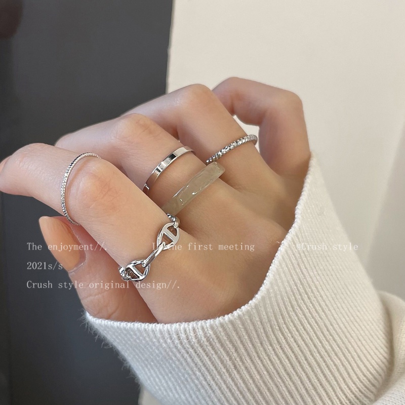 nhẫn nữ Bạc Họa Tiết Bươm Bướm/ Trái Tim/ Chữ Thập Độc Đáo Thời Trang phụ kiện trang sức