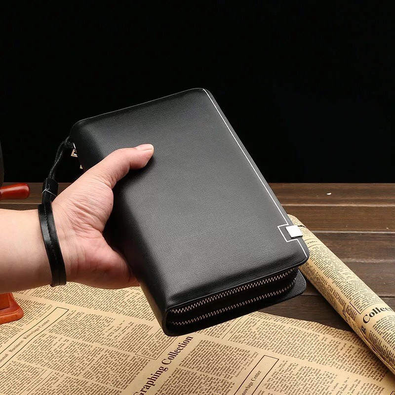 Ví Da Nam Dáng Dài Cầm Tay 2 Khoá Phong Cách Doanh Nhân Dành Cho Giới Trẻ