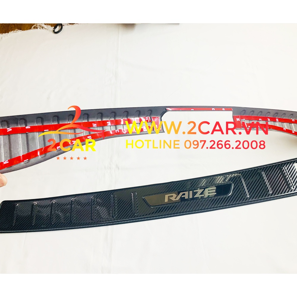 Chống trầy cốp trong, ngoài Carbon xe Toyota Raize 2021-2022,vân cacbon cao cấp