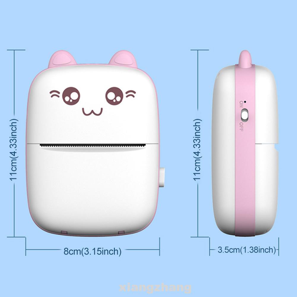 Máy in nhiệt mini cầm tay 200dpi HD đáng yêu cho văn phòng kèm 1 cuộn giấy in (có bán lẻ giấy in) | BigBuy360 - bigbuy360.vn