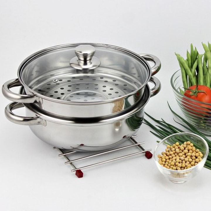 Nồi hấp 2 tầng inox đa năng tiện lợi