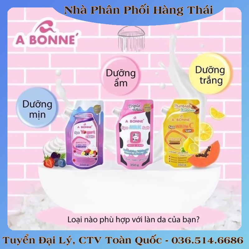 Muối tắm tẩy tế bào chết Sữa Bò Abonne Spa Milk Salt - Hàng Thái Đủ Bill