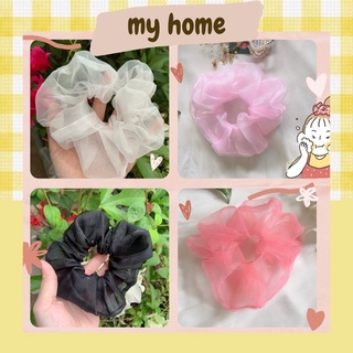 Dây cột tóc Scrunchies voan màu trơn cao cấp