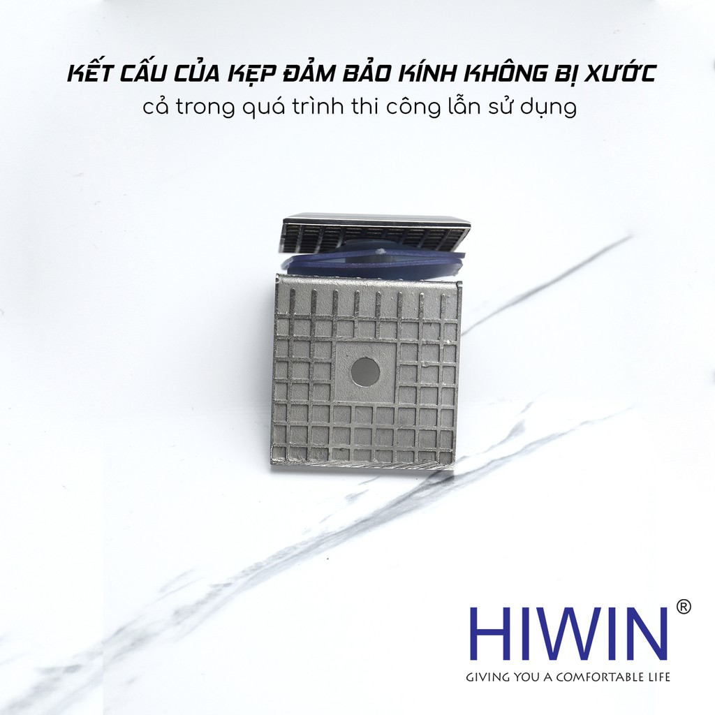 Kẹp định vị vách tắm kính 90 độ kính - tường inox 304 đúc Hiwin FC-2082