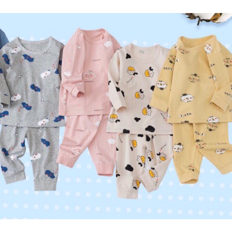 Bộ Minky Mom Dài Tay Thun Lạnh Cho bé