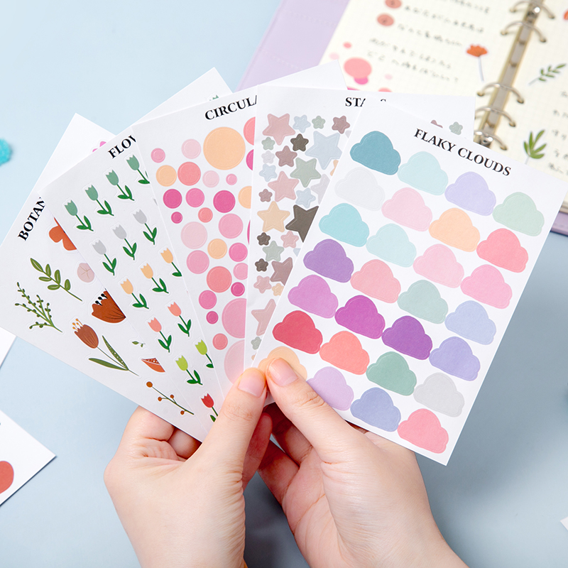 Tờ nhãn dán sticker trang trí sổ tay / nhật ký thủ công đầy màu sắc ST252
