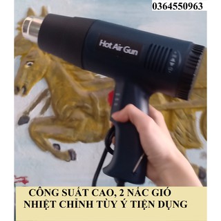 Máy khò hơi nóng AIRGUN CÔNG SUẤT LÊN ĐẾN 2000W- Chỉnh theo nhiệt độ hết sức tiện lợi