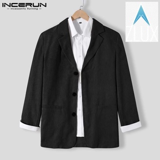 [ Khách hàng] Áo khoác blazer INCERUN tay dài form rộng màu trơn thời trang mùa Đông cho nam