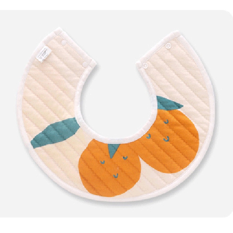 Set 3 Yếm Ăn Cotton Dày Dặn Thoáng Khí Xoay 360 Độ Chống Nước In Họa Tiết Hoạt Hình Cho Bé