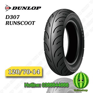 Vỏ lốp xe máy dunlop 120/70-14 mc 61p runscoot d307 tl _ lốp trung thành