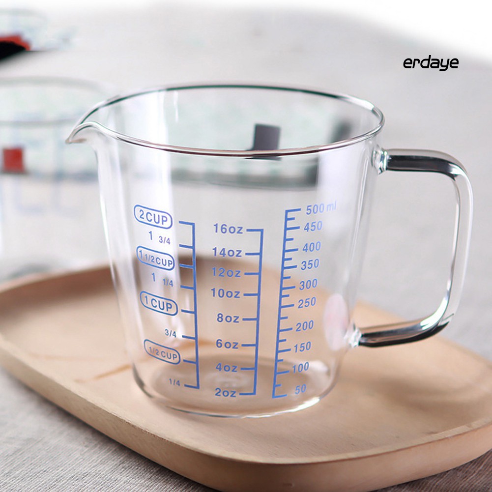 Cốc Đong Sữa Bằng Thủy Tinh Chịu Nhiệt Dung Tích 250ml/500ml Tiện Dụng