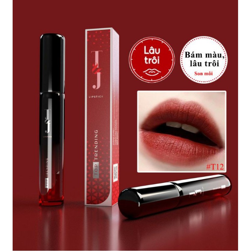 Son lì dạng kem cao cấp tông đỏ đất T&J mịn mướt giữ màu thần thánh đến 24h