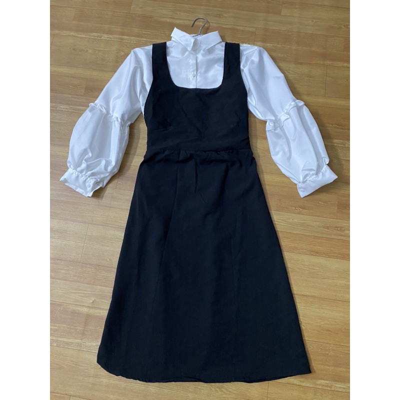 Sét váy yếm kèm áo sơ mi tiểu thư siêu xinh ( ảnh thật) | BigBuy360 - bigbuy360.vn