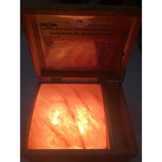 Đá muối Himalaya massage chân mặt thẳng- Hộp sơn cao cấp