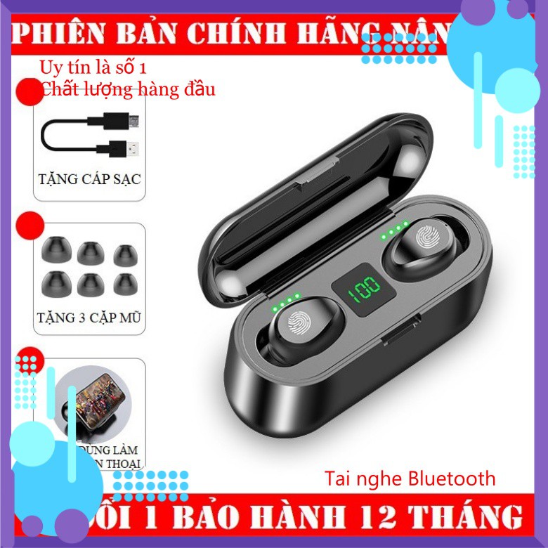 Tai Nghe Bluetooth Không Dây Amoi F9 Nút Cảm Ứng Kiêm Pin Sạc Dự Phòng bobstore01