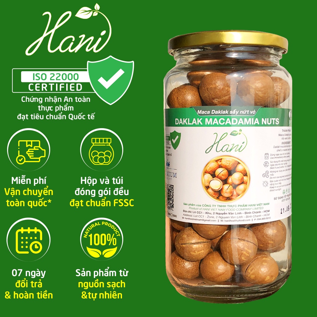 500g Hạt macca Tây Nguyên Sấy Nứt (Có Tặng Dụng Cụ Tách Vỏ)  HANI FOOD