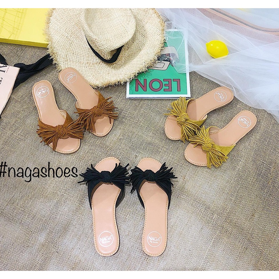 DÉP NAGASHOES MŨI TRÒN NƠ VẢI SỢI NAD69