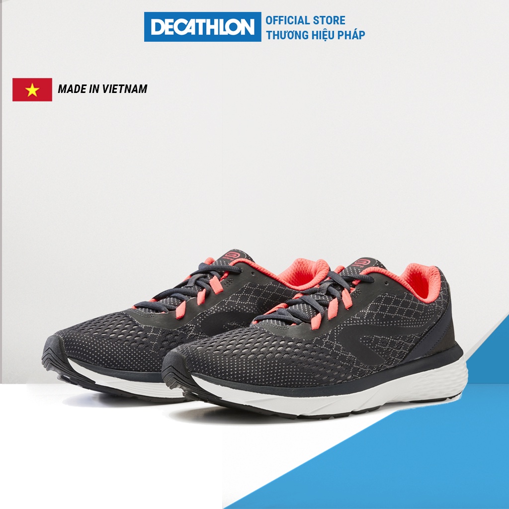 Giày chạy bộ Decathlon Run Support cho nữ - Xám/San hô