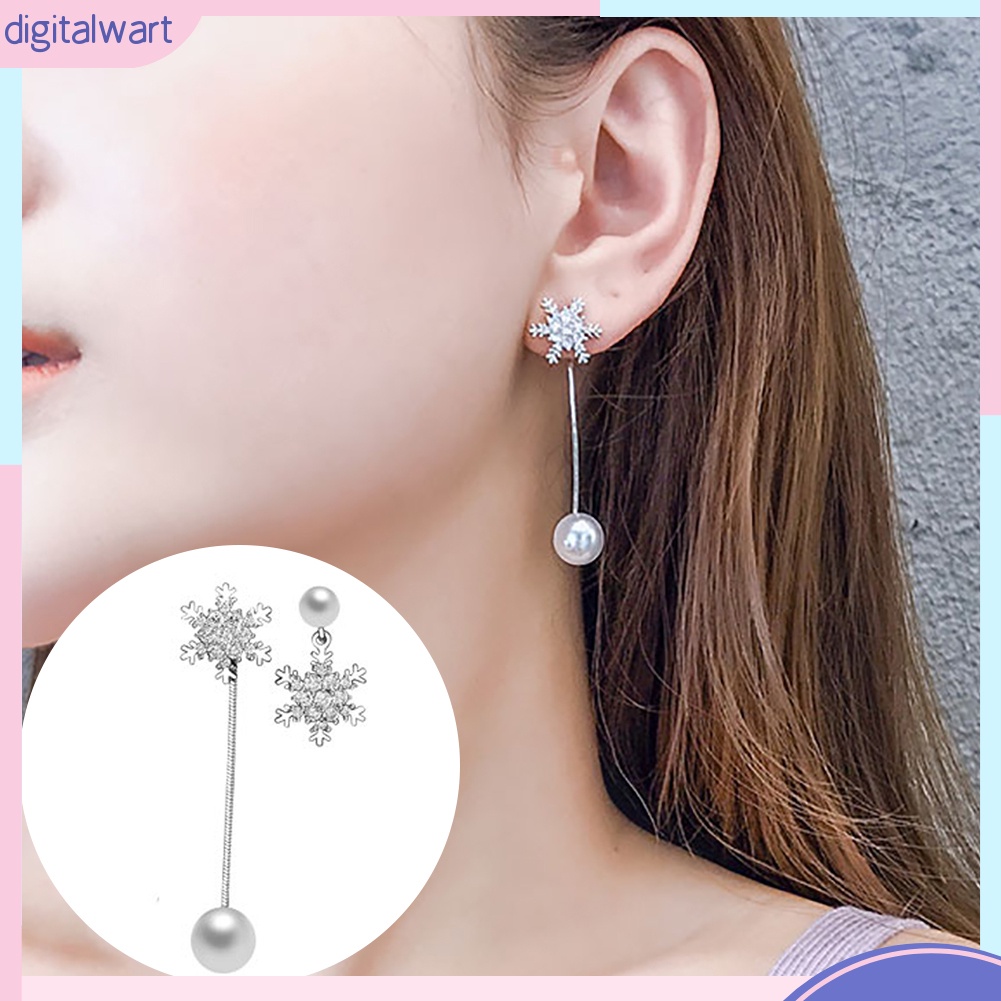 Đôi Khuyên Tai Dài Tạo Hình Hoa Tuyết Thời Trang Cho Nữ