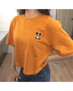 Áo polham crop mickey ( có ảnh thật )
