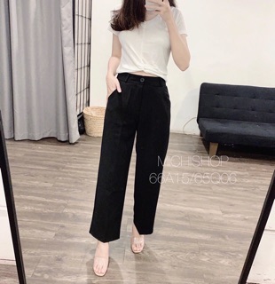 (Ảnh thật + clip thật) Quần suông cúc giữa