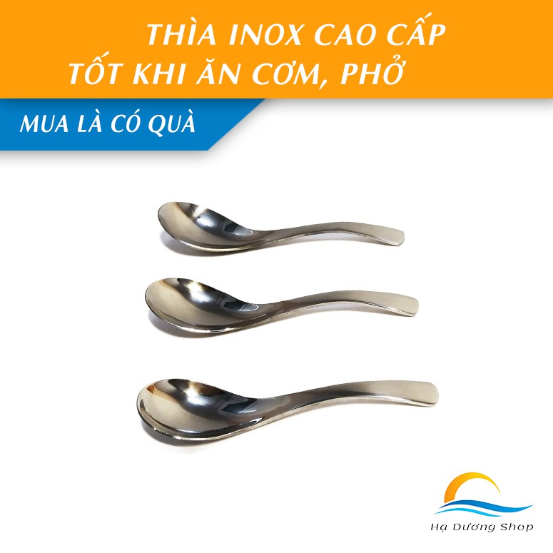 [FLASH SALE 3 NGÀY] Thìa muỗng inox HADU sáng bóng chống ố vàng chống cong vênh an toàn cao cấp HDS004 - Hạ Dương Shop