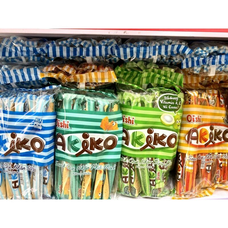 Bánh ống que akiko đủ vị siêu -ngon 160G (bọc 20 cây)
