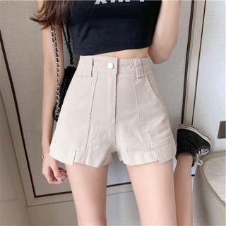 Quần short denim lưng cao
